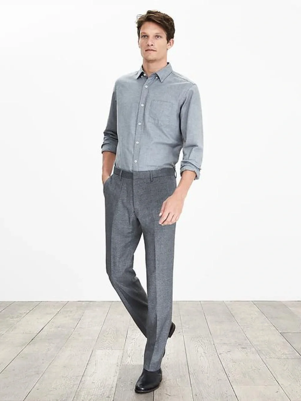 Banana Republic Modern Slim Fit Grey Dress Wool Pants Size 32